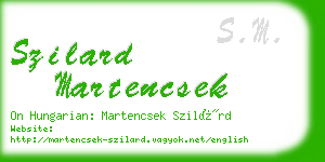 szilard martencsek business card